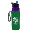 24 Oz. Transparent Bottle & Caddy - Flip Straw Lid - Translucent Violet