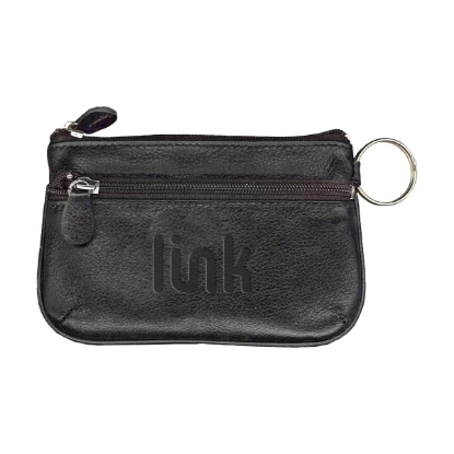 Andrew Philips® Leather Coin Case & ID Holder Wallet - Black
