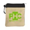 Garyline® Canvas Zipper Pouch with Carabiner - Natural with Black