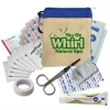 Garyline® Canvas Zipper Pouch First Aid Kit ? 44 Piece - Natural with Blue