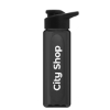 Garyline® Boss Embossed RPET Bottle with Drink-Thru Lid - 26 oz. - Smoke
