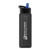 Garyline® Boss Embossed RPET Bottle with Flip-Straw Lid - 26 oz. - Smoke