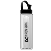 Garyline® Boss Embossed RPET Bottle with Flip-Straw, Swivel Handle Lid - 26 oz. - Clear