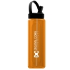 Garyline® Boss Embossed RPET Bottle with Flip-Straw, Swivel Handle Lid - 26 oz. - Translucent Orange