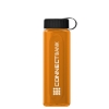 Garyline® Boss Embossed RPET Bottle with Tethered Lid - 26 oz. - Translucent Orange