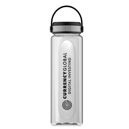 Garyline® Boss Embossed RPET Bottle with Grip Lid - 26 oz. - Clear