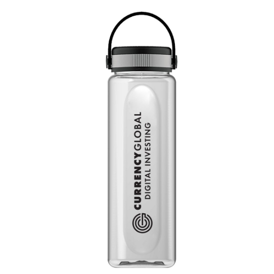 Garyline® Boss Embossed RPET Bottle with Grip Lid - 26 oz. - Clear