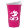 Garyline® Varsity Double-Wall Tumbler with Liner and Slider Lid - 16 oz. - Hotpink