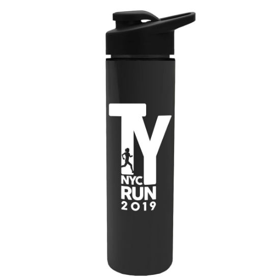 16 Oz. Slim Travel Tumbler w/Drink Thru Lid - Black