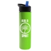 Garyline® Slim Double-Wall Insulated Bottle with Flip-Straw Lid - 16 oz. - Lime Green
