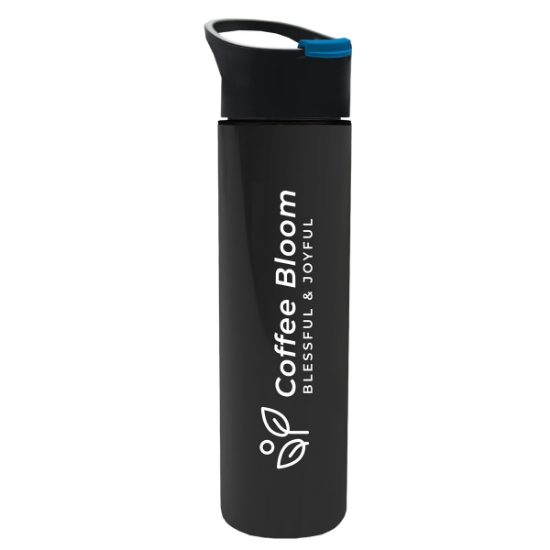 Garyline® Slim Double-Wall Insulated Bottle with Pop-Up Lid - 16 oz. - Black