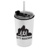 Garyline® Sentinel Metallic Acrylic Tumbler with 2-in-1 Lid with Straw - 14 oz. - White