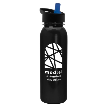 Garyline® Terrain Metallike Bottle with Flip-Straw Lid - 24 oz. - Metallic Black