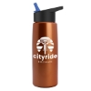 Garyline® Flair Tritan® Metallike Bottle with Flip-Straw Lid - 26 oz. - Metallic Copper