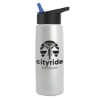 Garyline® Flair Tritan® Metallike Bottle with Flip-Straw Lid - 26 oz. - White