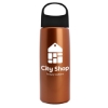 26 Oz. Metalike Flair Bottle w/Oval Crest Lid - Metallic Copper