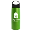 26 Oz. Metalike Flair Bottle w/Oval Crest Lid - Metallic Lime Green