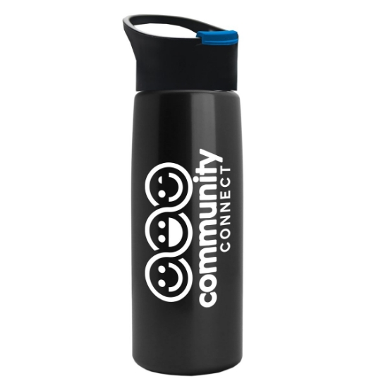 26 Oz. Metallic Flair Bottle w/Pop-Up Sip Lid - Metallic Black