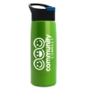 26 Oz. Metallic Flair Bottle w/Pop-Up Sip Lid - Metallic Lime Green