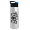 26 Oz. Metallic Flair Bottle w/Pop-Up Sip Lid - White