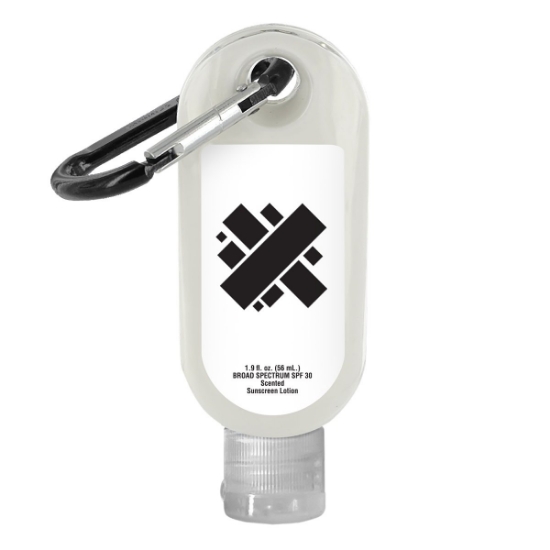 SPF-30 Sunscreen in Clear Bottle with Carabiner - 1.9 oz. - Clear