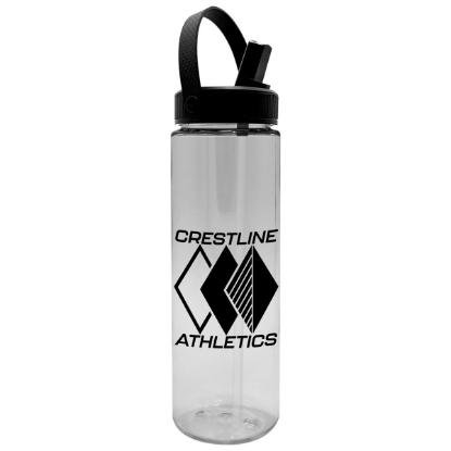 Garyline® Freedom Tritan® Renew Bottle with Flip-Straw, Swivel-Handle Lid - 28 oz. - Clear