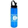 Garyline® Freedom Tritan® Renew Bottle with Flip-Straw, Swivel-Handle Lid - 28 oz. - Translucent Blue