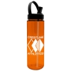 Garyline® Freedom Tritan® Renew Bottle with Flip-Straw, Swivel-Handle Lid - 28 oz. - Translucent Orange