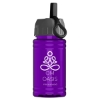 Garyline® Mini RPET Bottle with Ring-Straw Lid - 16 oz. - Translucent Violet