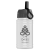 Garyline® Mini RPET Bottle with Ring-Straw Lid - 16 oz. - White