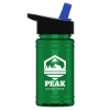 Garyline® Mini RPET Bottle with Flip-Straw Lid - 16 oz. - Translucent Green
