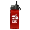 Garyline® RPET Bottle with Ring-Straw Lid - 20 oz. - Translucent Red