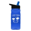 Garyline® RPET Bottle with Flip-Straw Lid - 20 oz. - Translucent Blue