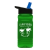 Garyline® RPET Bottle with Flip-Straw Lid - 20 oz. - Translucent Green