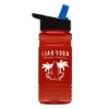 Garyline® RPET Bottle with Flip-Straw Lid - 20 oz. - Translucent Red
