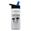 Garyline® RPET Bottle with Flip-Straw Lid - 20 oz. - White