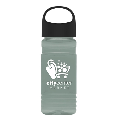 Garyline® RPET Bottle with Oval Crest Lid - 20 oz. - Glacier Blue