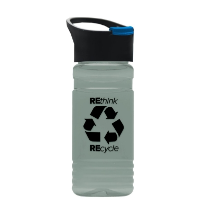 Garyline® RPET Bottle with Pop-Up Lid - 20 oz. - Glacier Blue