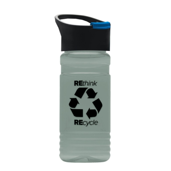 Garyline® RPET Bottle with Pop-Up Lid - 20 oz. - Glacier Blue