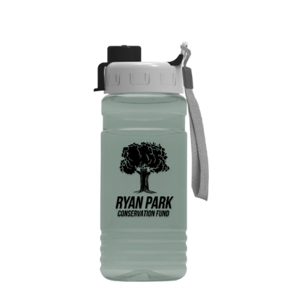 Garyline® RPET Bottle with Quick-Snap Lid - 20 oz. - Glacier Blue