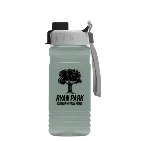Garyline® RPET Bottle with Quick-Snap Lid - 20 oz. - Glacier Blue