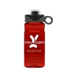 Garyline® RPET Bottle with Two-Tone Drink-Thru Lid with Silicone Loop - 20 oz. - Translucent Red