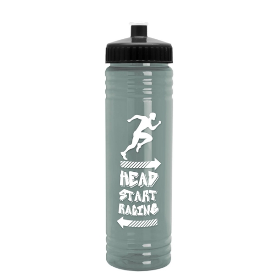 Garyline® Slim Fit RPET Bottle with Push-Pull Lid - 24 oz. - Glacier Blue