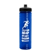 Garyline® Slim Fit RPET Bottle with Push-Pull Lid - 24 oz. - Translucent Blue