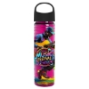 Garyline® Slim Fit RPET Bottle with Oval Crest Lid - 24 oz. - Translucent Hot Pink
