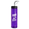 Garyline® Slim Fit RPET Bottle with Straw Lid - 24 oz. - Translucent Violet