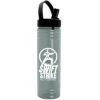 Garyline® Slim Fit RPET Bottle with Flip-Straw, Swivel-Handle Lid - 24 oz. - Glacier Blue
