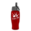 Garyline® Poly+ Recycled Bottle with Ring-Straw Lid - 27 oz. - Translucent Red