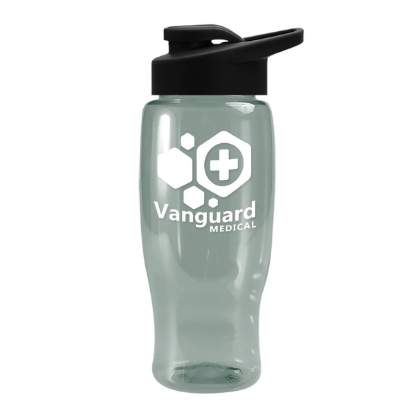 UpCycle Poly-Pure 27 oz. Transparent Bottle with Drink Thru Lid - Glacier Blue