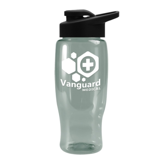 UpCycle Poly-Pure 27 oz. Transparent Bottle with Drink Thru Lid - Glacier Blue